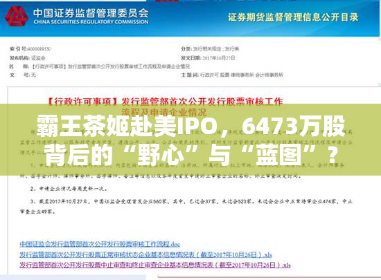 霸王茶姬赴美 IPO 获证监会备案