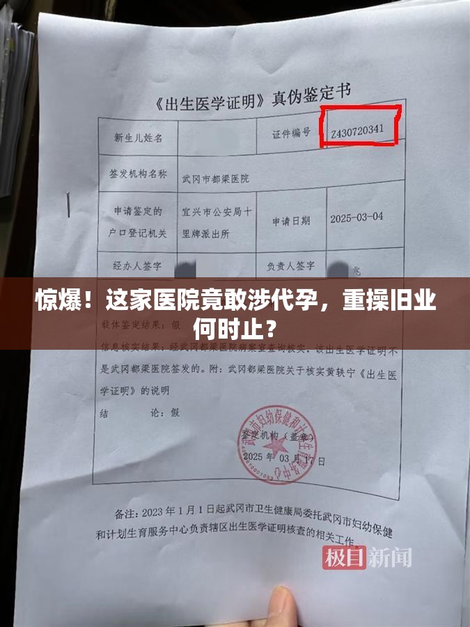 惊爆！这家医院竟敢涉代孕，重操旧业何时止？